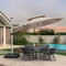 PURPLE LEAF Parasol Déporté Inclinable 4 m Rond, Parasol De Jardin Exterieur Toit à Double Rotatif 360°,Parasol Terrasse Exterieur Luxueux