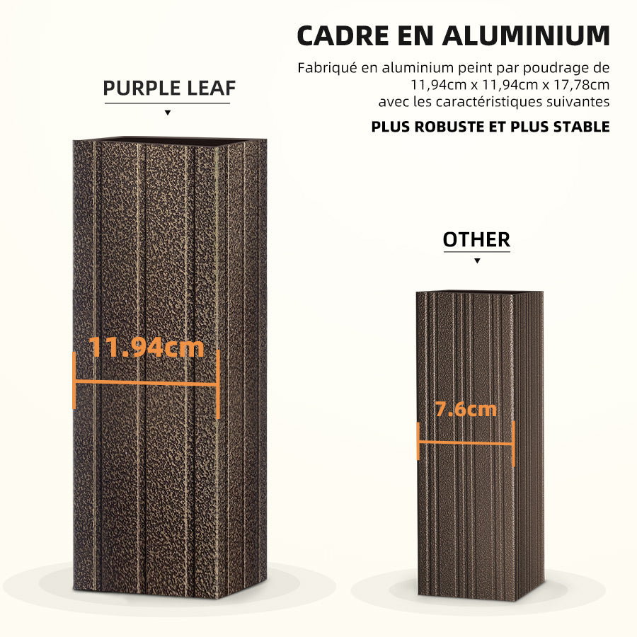PURPLE LEAF Tonnelle De Jardin Tonnelle Aluminum Avec Moustiquaire Et Rideaux Pavillon De Jardin à Double Toit Acier Galvanisé, Bronze