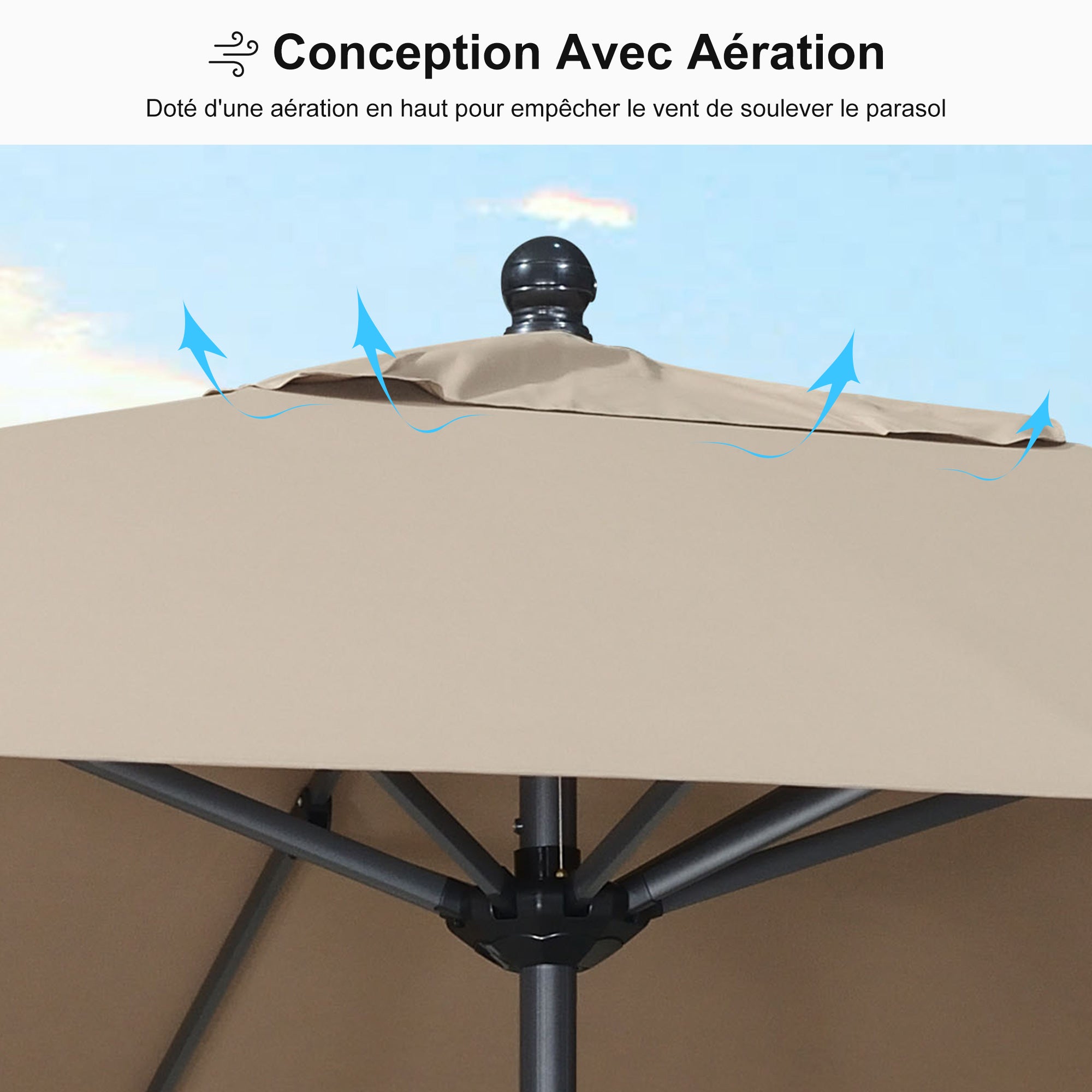 PURPLE LEAF Parasol en Aluminium à Mât Droit, Parasol d'Extérieur,Convient aux Jardins, Terrasses et abords de  Piscine ,Avec Socle