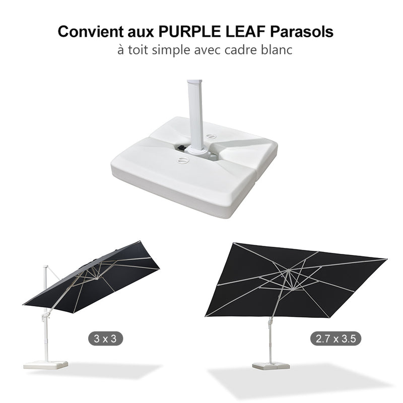 Base Compatible avec les Parasols Économiques à Cadre Blanc