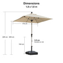 PURPLE LEAF Parasol Droit Inclinable de Marché Carré Rectangle Rond avec socle