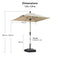 PURPLE LEAF Parasol Droit Inclinable de Marché Carré Rectangle Rond avec socle