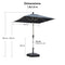 PURPLE LEAF Parasol Droit Inclinable de Marché Carré Rectangle Rond avec socle
