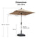 PURPLE LEAF Parasol Droit Inclinable de Marché Carré Rectangle Rond avec socle