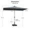 PURPLE LEAF Parasol Droit Inclinable de Marché Carré Rectangle Rond avec socle