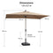 PURPLE LEAF Parasol Droit Inclinable de Marché Carré Rectangle Rond avec socle