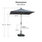 PURPLE LEAF Parasol Droit Inclinable de Marché Carré Rectangle Rond avec socle
