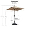 PURPLE LEAF Parasol Droit Inclinable de Marché Carré Rectangle Rond avec socle
