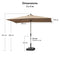 PURPLE LEAF Parasol Droit Inclinable de Marché Carré Rectangle Rond avec socle
