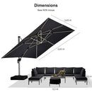 PURPLE LEAF Parasol De Jardin Extérieur avec LED Parasol Déporté Toit à Double Rotatif 360° Parasol Excentré Inclinable Parasol Terrasse Extérieur