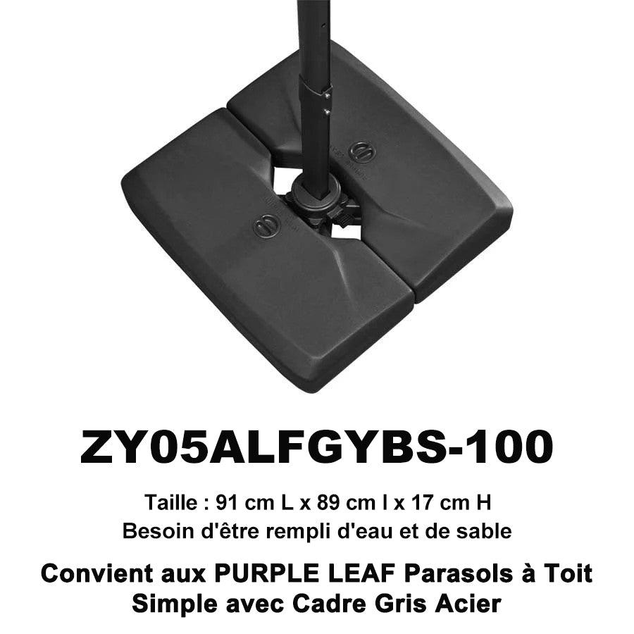 PURPLE LEAF Base de Parasol Économique avec Cadre Gris Acier ZY05ALFGYBS-100
