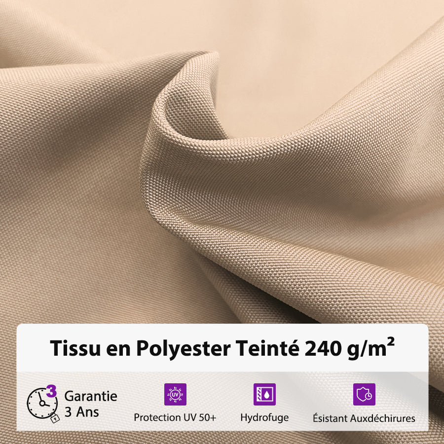 PURPLE LEAF Parasol classique d'extérieur rond avec double auvent et rotation à 360 degrés de jardin