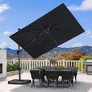 PURPLE LEAF Parasol Déporté Inclinable Gauche Droite Carré, Parasol De Jardin Extérieur avec 5 Positions réglables et Rotation à 360°, Toile Protection UV