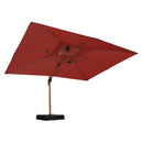 PURPLE LEAF Parasol Déporté inclinable Rectangulaire 2.7 x 3.65 m, Grain de Bois en Aluminium Parasol De Jardin Exterieur Toit à Double Rotatif 360°,Parasol Terrasse Exterieur XXL, Rouge cardinal - Purpleaf France