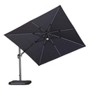 PURPLE LEAF Parasol De Jardin Exterieur Deporte LED 3x3 m, pivoter le long du mât du, Rotatif 360°, Parasol Deporte Excentré Inclinable, Parasol Suspendu Balcon Lumineux Solaire, Gris - Purpleaf France