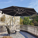 PURPLE LEAF Parasol De Jardin Exterieur 3 m Rond avec LED, Parasol Déporté Toit à Double Rotatif 360°, Parasol Excentré Inclinable, Parasol Terrasse Exterieur Luxueux, Marine - Purpleaf France