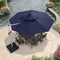 PURPLE LEAF Parasol De Jardin Exterieur 3 m Rond avec LED, Parasol Déporté Toit à Double Rotatif 360°, Parasol Excentré Inclinable, Parasol Terrasse Exterieur Luxueux, Marine - Purpleaf France