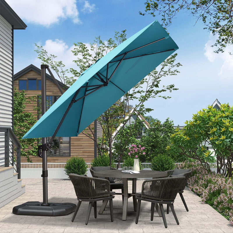 PURPLE LEAF Parasol De Jardin Exterieur Parasol Deporte Rotatif 360°, Parasol Excentré Inclinable, Parasol Suspendu Balcon - Purpleaf France