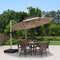 PURPLE LEAF Parasol De Jardin Exterieur 3 m Rond avec LED, Parasol Déporté Toit à Double Rotatif 360°, Parasol Excentré Inclinable, Parasol Terrasse Exterieur Luxueux, Marine - Purpleaf France