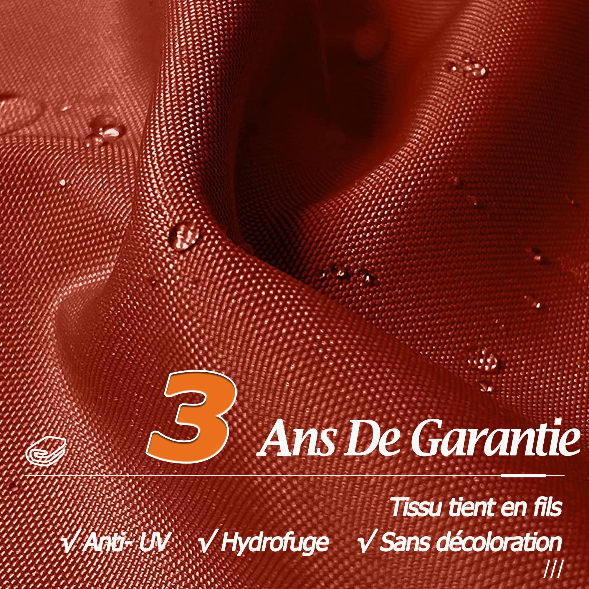 PURPLE LEAF Parasol Déporté Rond Grain de Bois en Aluminium Parasol De Jardin Extérieur Toit à Double Rotatif 360°