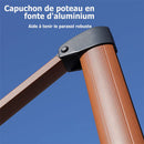 PURPLE LEAF Parasol Rectangulaire Grain de Bois en Aluminium Parasol De Jardin Extérieur Toit à Double Rotatif 360°