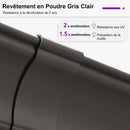 PURPLE LEAF Tonnelle de Jardin Pour Terrasse | Toit Rigide en Acier Galvanisé avec Rideaux Améliorés | Gris Clair