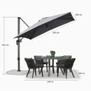 PURPLE LEAF Parasol De Jardin Exterieur Parasol Deporte Rotatif 360°, Parasol Excentré Inclinable, Parasol Suspendu Balcon, avec socle