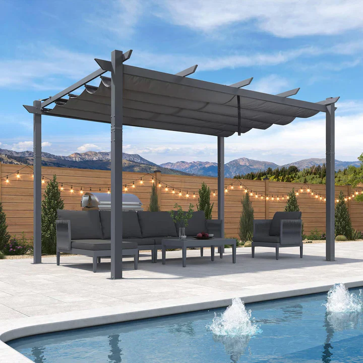 PURPLE LEAF Pergola Bioclimatique,Aluminium  Pergola,Avec Auvent,Pavillon de Jardin Rétractable,Pergola Terrasse