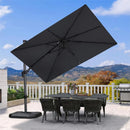 PURPLE LEAF Parasol Déporté Inclinable Gauche Droite Carré, Parasol De Jardin Extérieur avec 5 Positions réglables et Rotation à 360°, Toile Protection UV