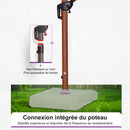 PURPLE LEAF Parasol Déporté Rond Grain de Bois en Aluminium Parasol De Jardin Extérieur Toit à Double Rotatif 360°