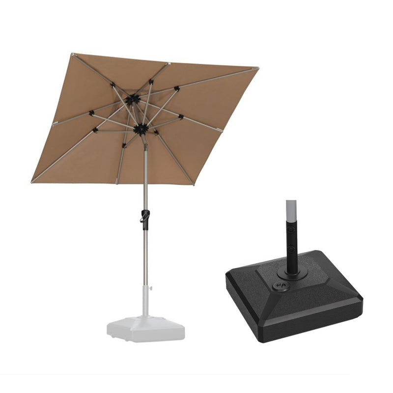 PURPLE LEAF Parasol Droit Inclinable de Marché Carré Rectangle Rond avec socle