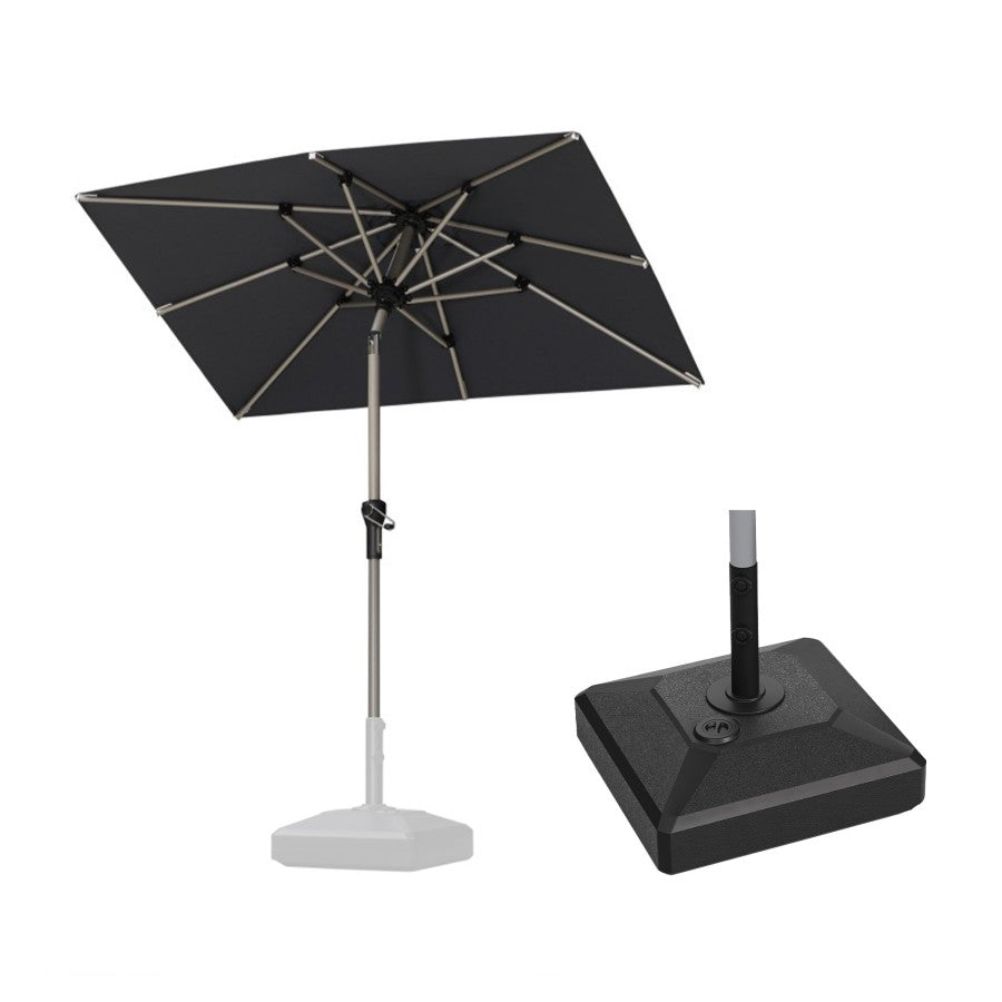 PURPLE LEAF Parasol Droit Inclinable de Marché Carré Rectangle Rond avec socle