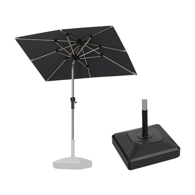 PURPLE LEAF Parasol Droit Inclinable de Marché Carré Rectangle Rond avec socle