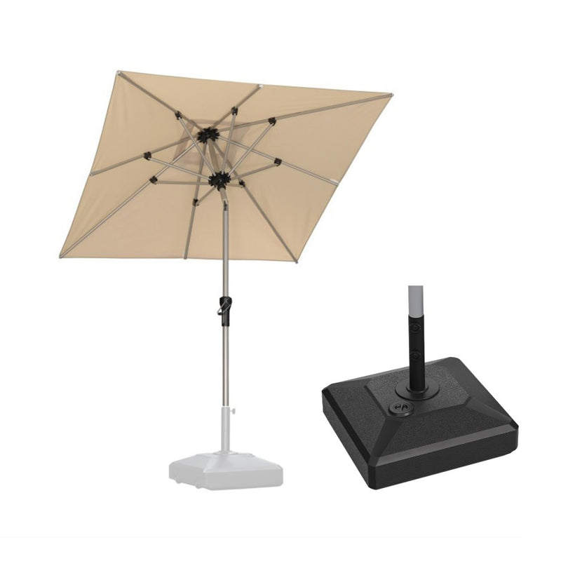 PURPLE LEAF Parasol Droit Inclinable de Marché Carré Rectangle Rond avec socle