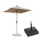 PURPLE LEAF Parasol Droit Inclinable de Marché Carré Rectangle Rond avec socle