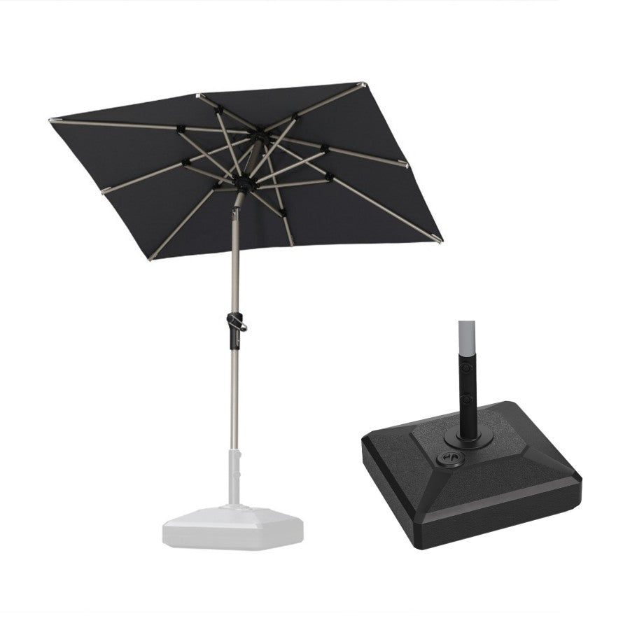 PURPLE LEAF Parasol Droit Inclinable de Marché Carré Rectangle Rond avec socle