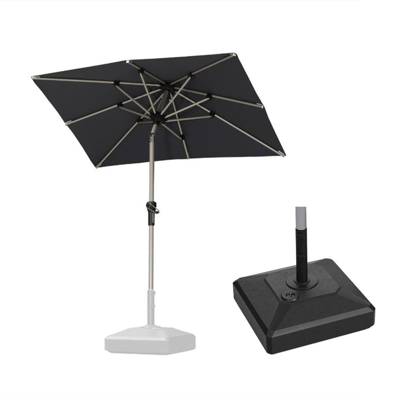 PURPLE LEAF Parasol Droit Inclinable de Marché Carré Rectangle Rond avec socle