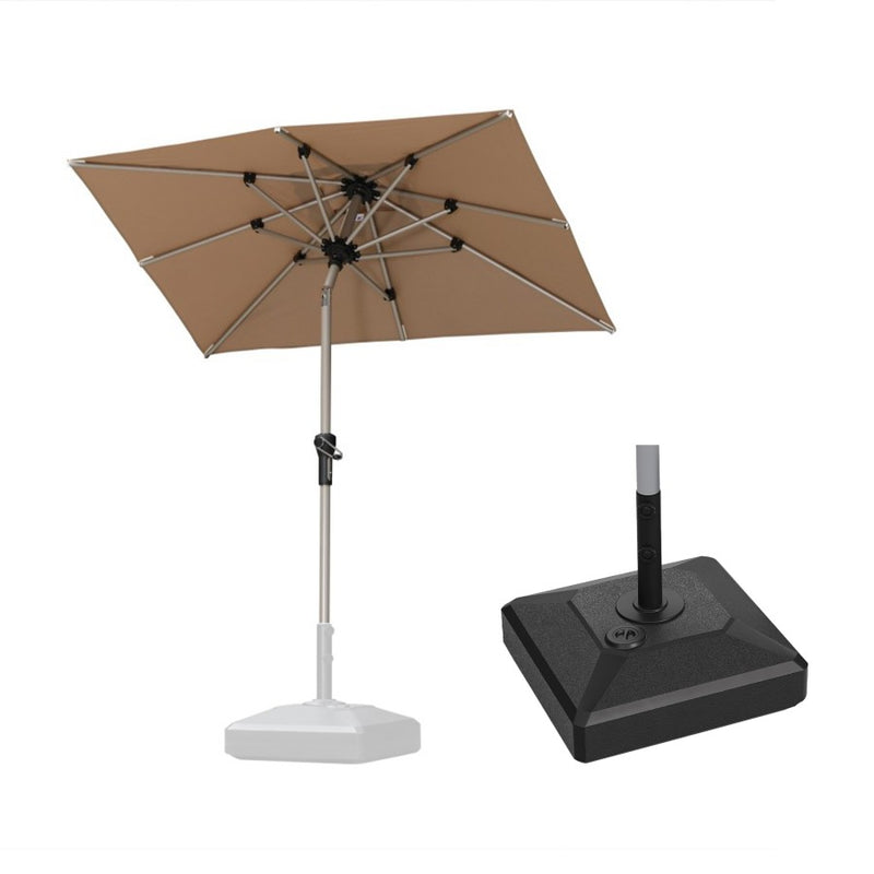 PURPLE LEAF Parasol Droit Inclinable de Marché Carré Rectangle Rond avec socle