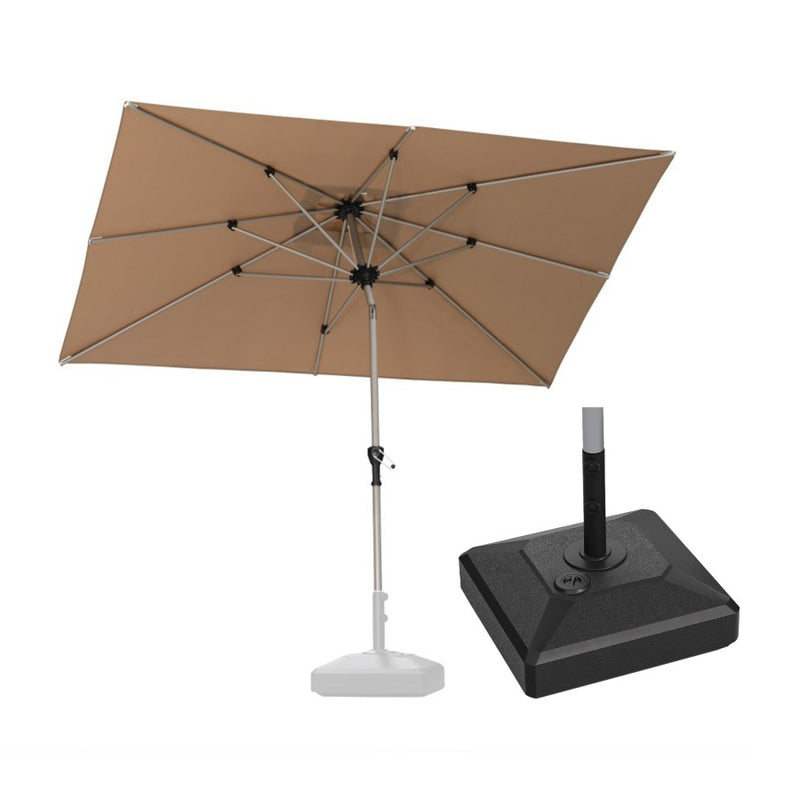 PURPLE LEAF Parasol Droit Inclinable de Marché Carré Rectangle Rond avec socle