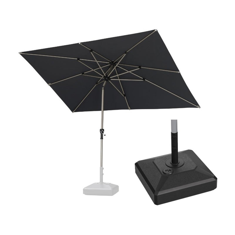 PURPLE LEAF Parasol Droit Inclinable de Marché Carré Rectangle Rond avec socle