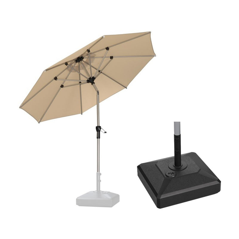 PURPLE LEAF Parasol Droit Inclinable de Marché Carré Rectangle Rond avec socle