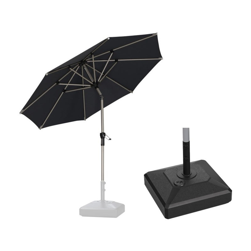 PURPLE LEAF Parasol Droit Inclinable de Marché Carré Rectangle Rond avec socle