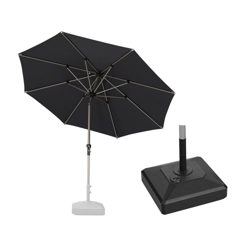 PURPLE LEAF Parasol Droit Inclinable de Marché Carré Rectangle Rond avec socle