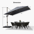 PURPLE LEAF Parasol Déporté Économique Champagne de Luxe Parasol d'Extérieur Grands Parasols de Patio Carré 3x3