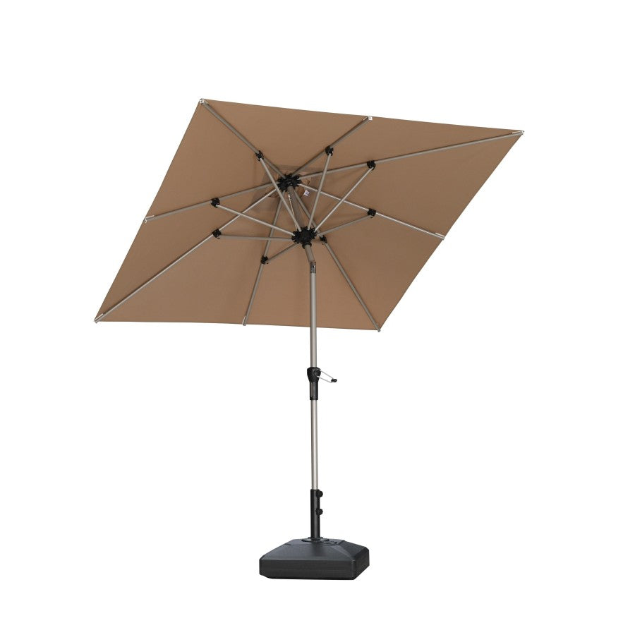 PURPLE LEAF Parasol Droit Inclinable de Marché avec Système de Manivelle Visible Carré Rectangle Rond