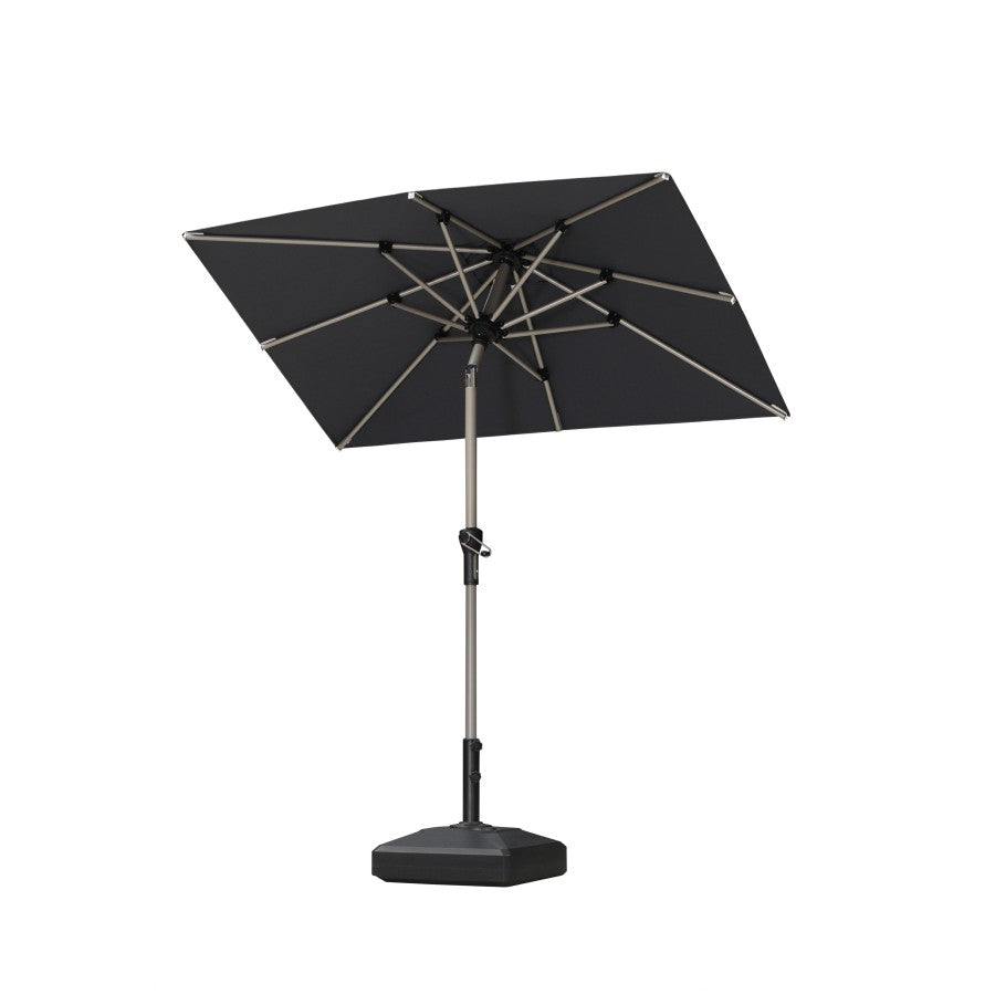 PURPLE LEAF Parasol Droit Inclinable de Marché avec Système de Manivelle Visible Carré Rectangle Rond