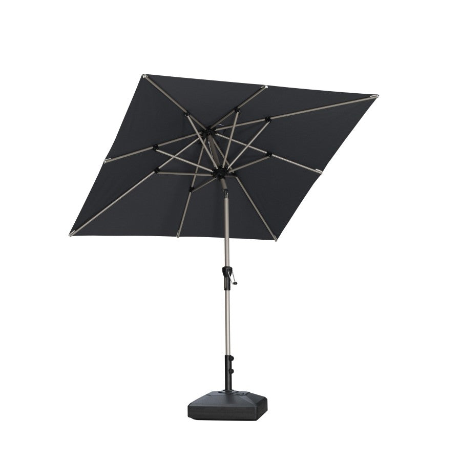 PURPLE LEAF Parasol Droit Inclinable de Marché avec Système de Manivelle Visible Carré Rectangle Rond