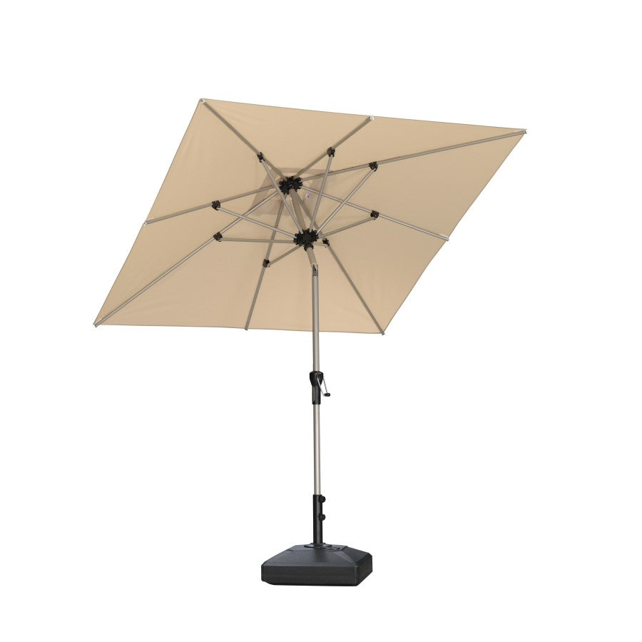 PURPLE LEAF Parasol Droit Inclinable de Marché avec Système de Manivelle Visible Carré Rectangle Rond