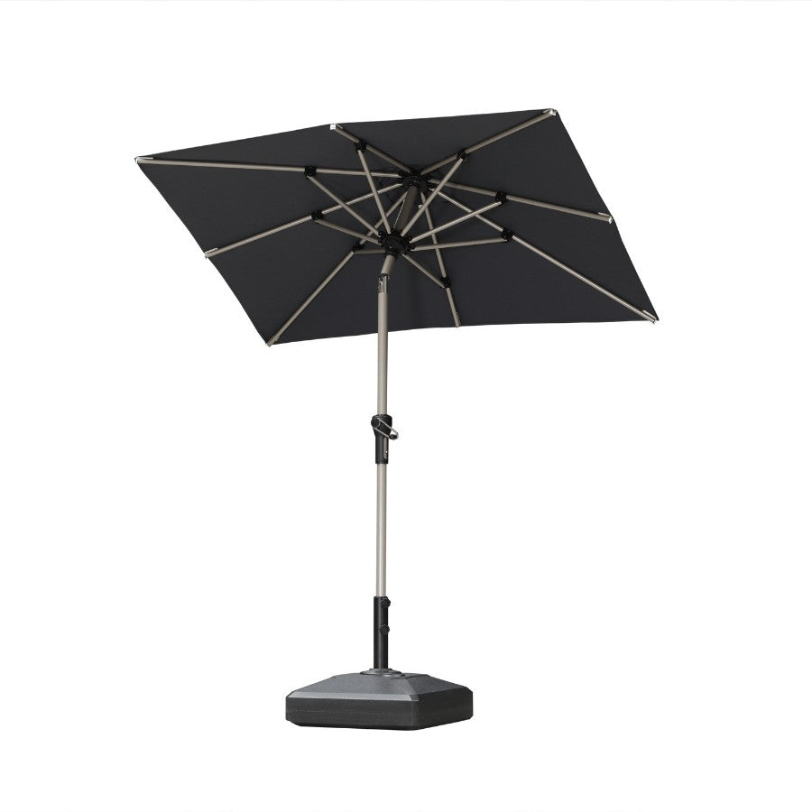 PURPLE LEAF Parasol Droit Inclinable de Marché avec Système de Manivelle Visible Carré Rectangle Rond