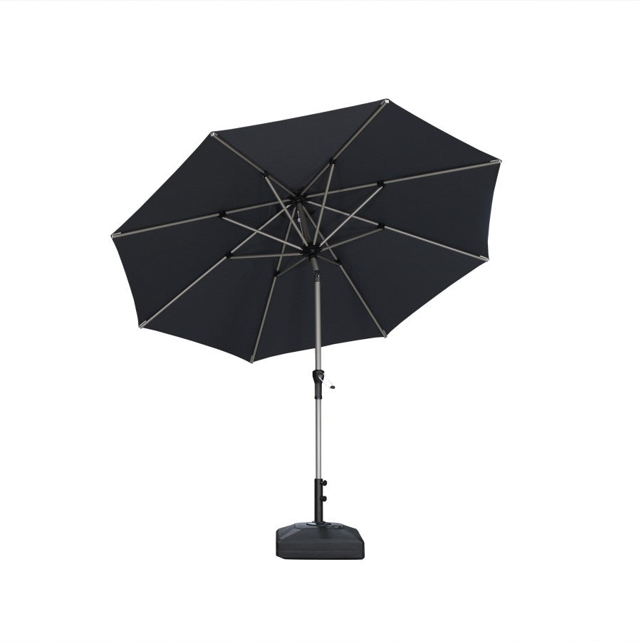 PURPLE LEAF Parasol Droit Inclinable de Marché avec Système de Manivelle Visible Carré Rectangle Rond